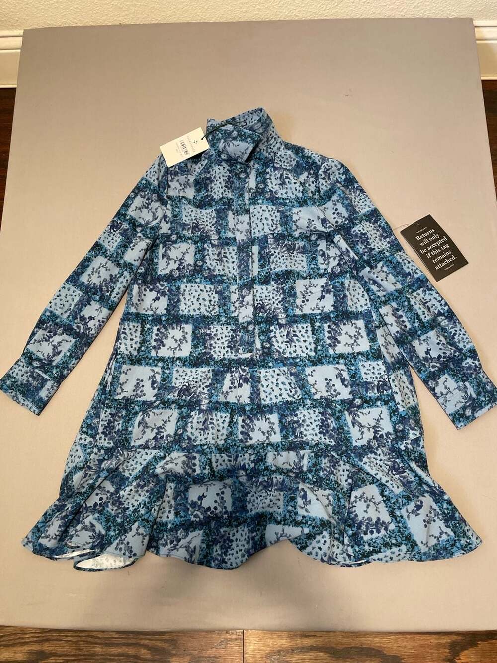 Tuckernuck Blue Multi Floral Patchwork Print Kenzo Dress